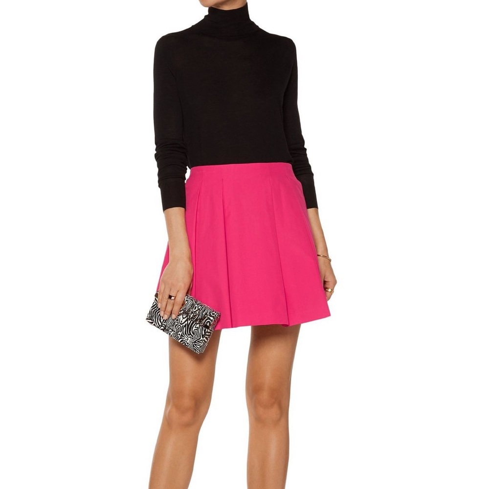 Alice + Olivia Connor pleated cotton pink skirt